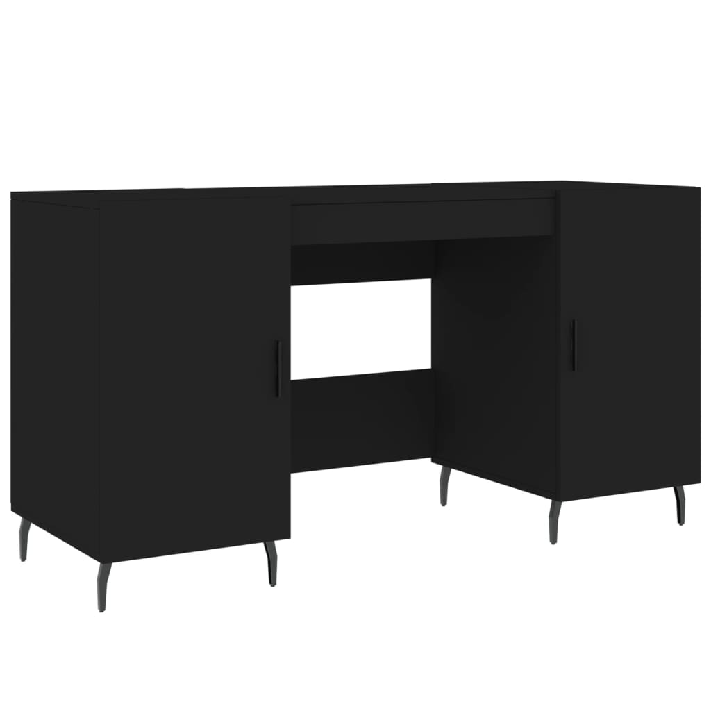 vidaXL Desk Black 140x50x75 cm Engineered Wood