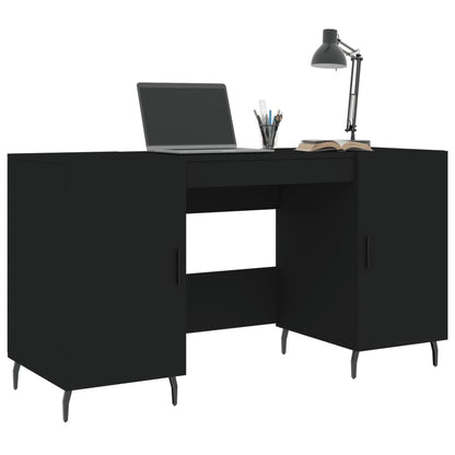 vidaXL Desk Black 140x50x75 cm Engineered Wood