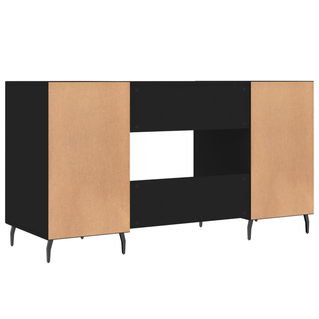 vidaXL Desk Black 140x50x75 cm Engineered Wood