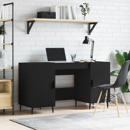 vidaXL Desk Black 140x50x75 cm Engineered Wood