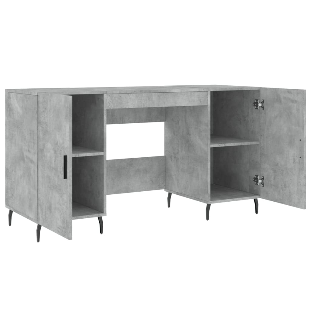 Desk 140x50x75 cm Engineered Wood Concrete grey