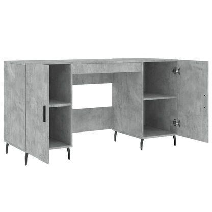Desk 140x50x75 cm Engineered Wood Concrete grey