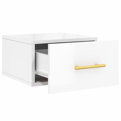 vidaXL Wall-mounted Bedside Cabinets 2 pcs High Gloss White 35x35x20 cm