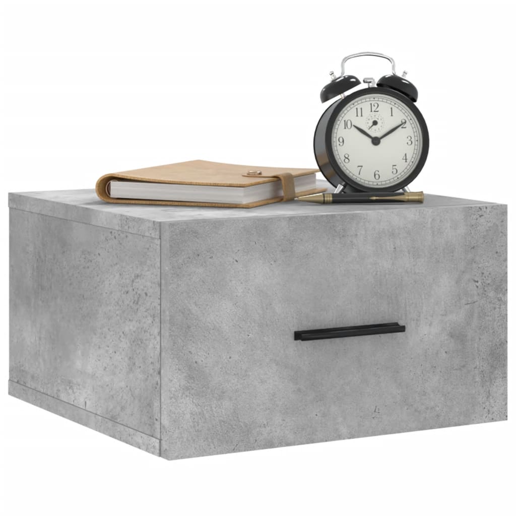 vidaXL Wall-mounted Bedside Cabinet Concrete Grey 35x35x20 cm