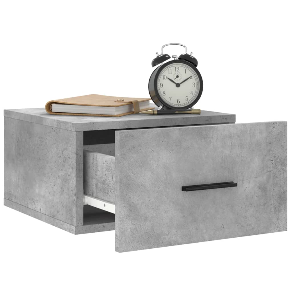 vidaXL Wall-mounted Bedside Cabinet Concrete Grey 35x35x20 cm