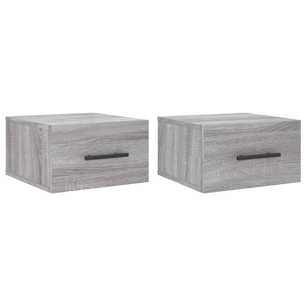 vidaXL Wall-mounted Bedside Cabinets 2 pcs Grey Sonoma 35x35x20 cm