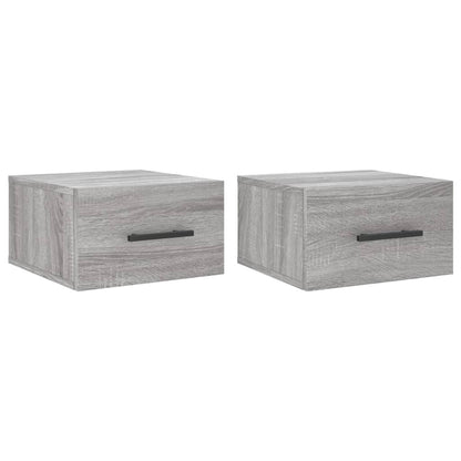 vidaXL Wall-mounted Bedside Cabinets 2 pcs Grey Sonoma 35x35x20 cm