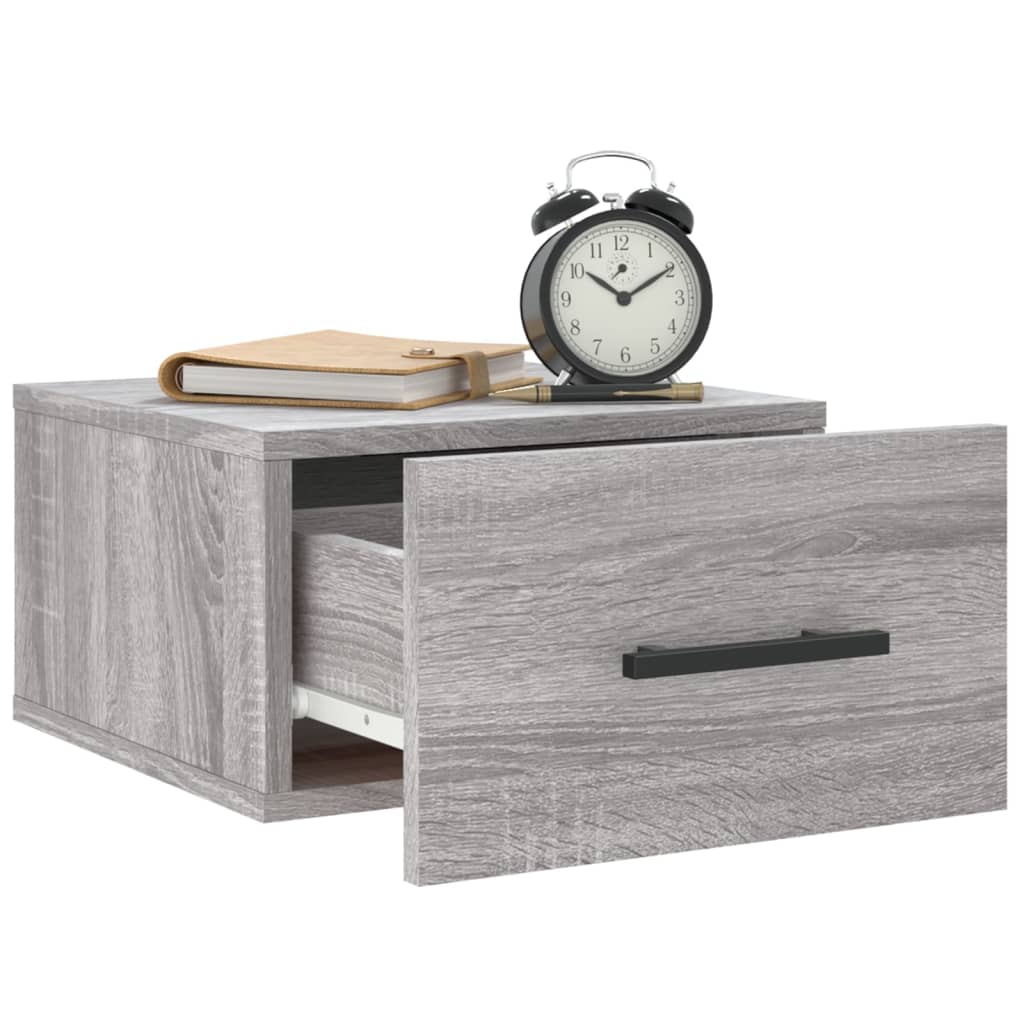 vidaXL Wall-mounted Bedside Cabinets 2 pcs Grey Sonoma 35x35x20 cm