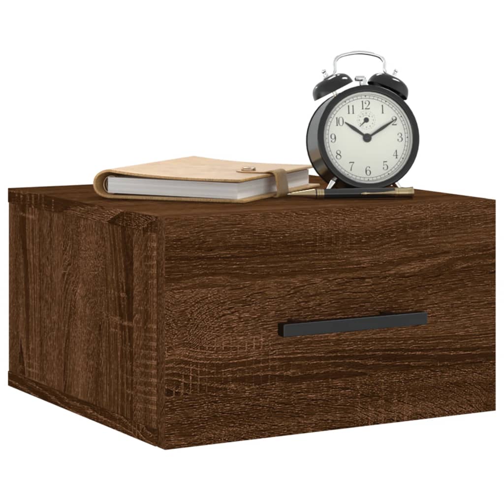 vidaXL Wall-mounted Bedside Cabinets 2 pcs Brown Oak 35x35x20 cm