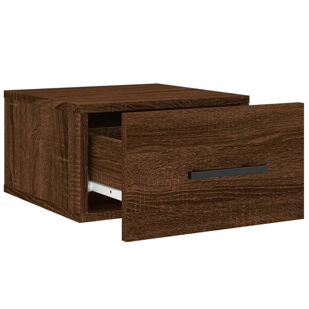 vidaXL Wall-mounted Bedside Cabinets 2 pcs Brown Oak 35x35x20 cm