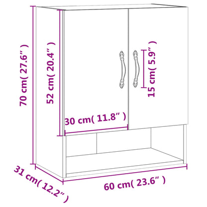 vidaXL Wall Cabinet Concrete Grey 60x31x70 cm Engineered Wood