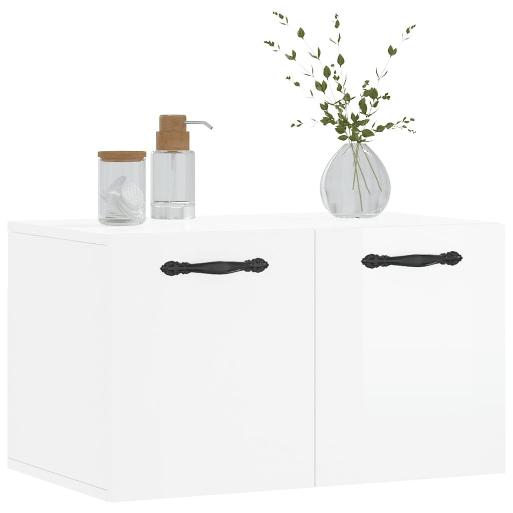 vidaXL Wall Cabinet High Gloss White 60x36.5x35 cm Engineered Wood