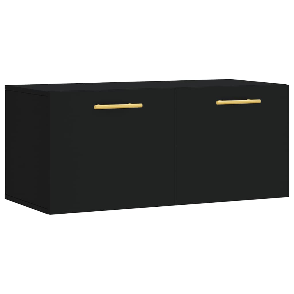 vidaXL Wall Cabinet Black 80x36.5x35 cm Engineered Wood