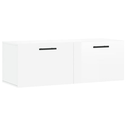 vidaXL Wall Cabinet High Gloss White 100x36.5x35 cm Engineered Wood