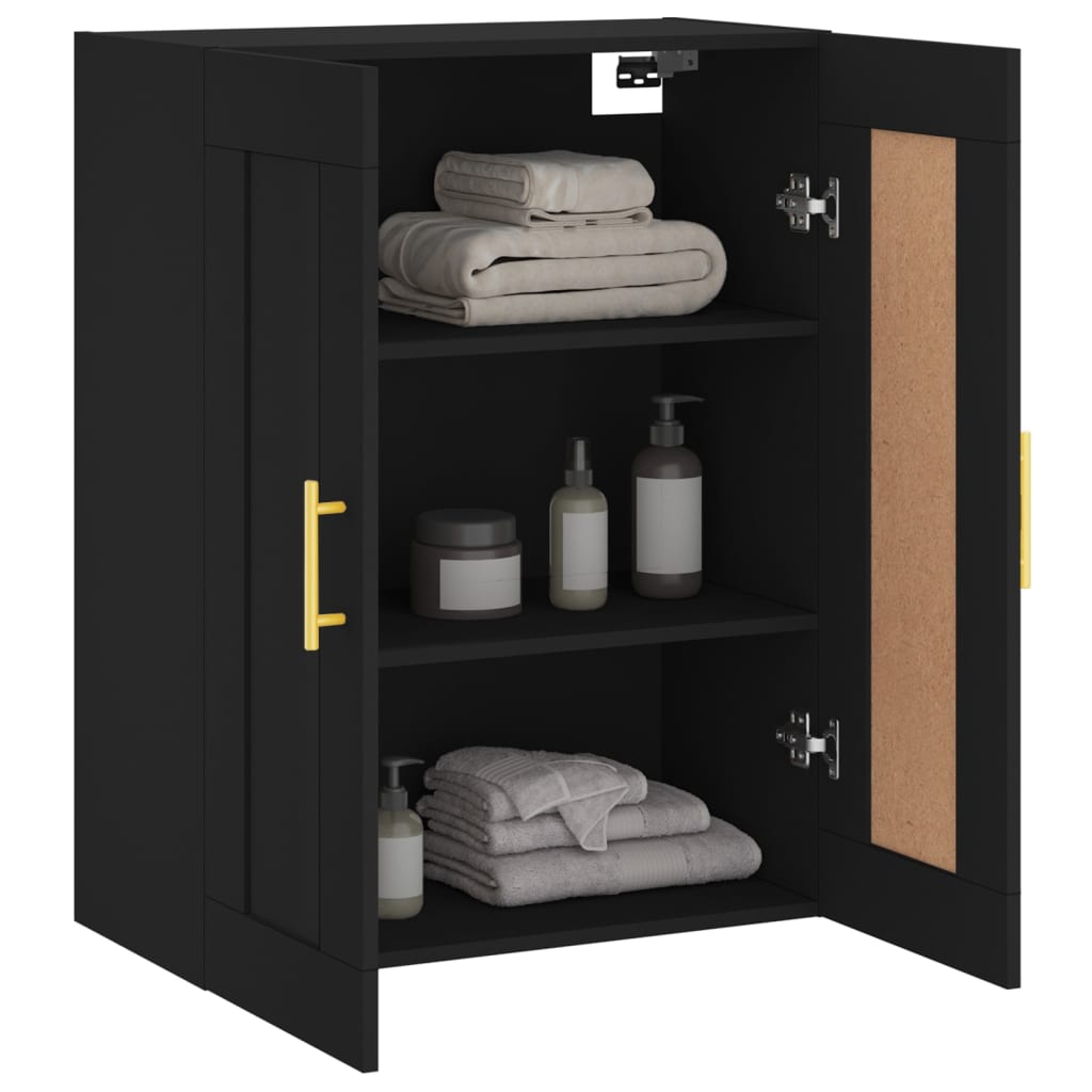 vidaXL Wall Mounted Cabinet Black 69.5x34x90 cm Engineered Wood