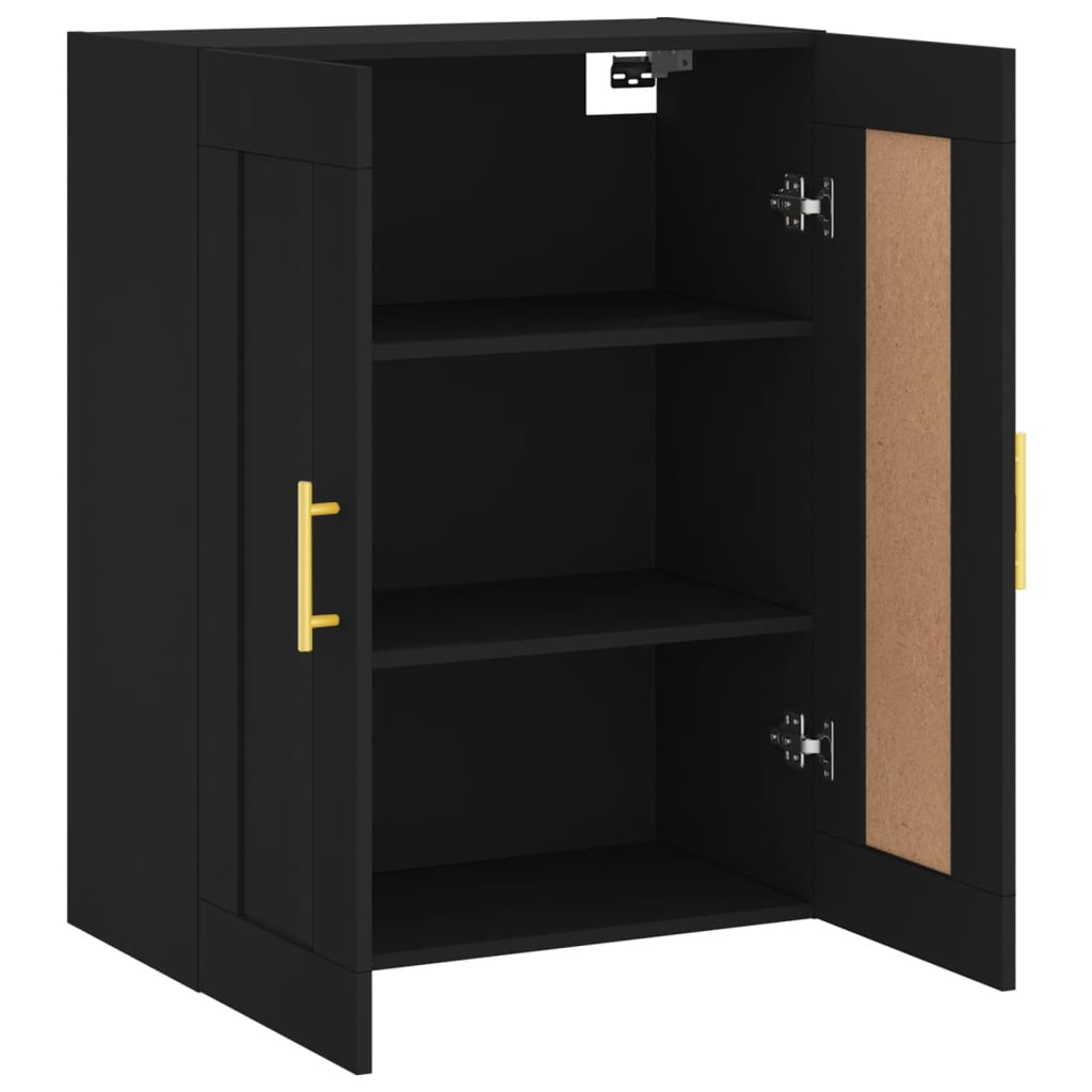 vidaXL Wall Mounted Cabinet Black 69.5x34x90 cm Engineered Wood