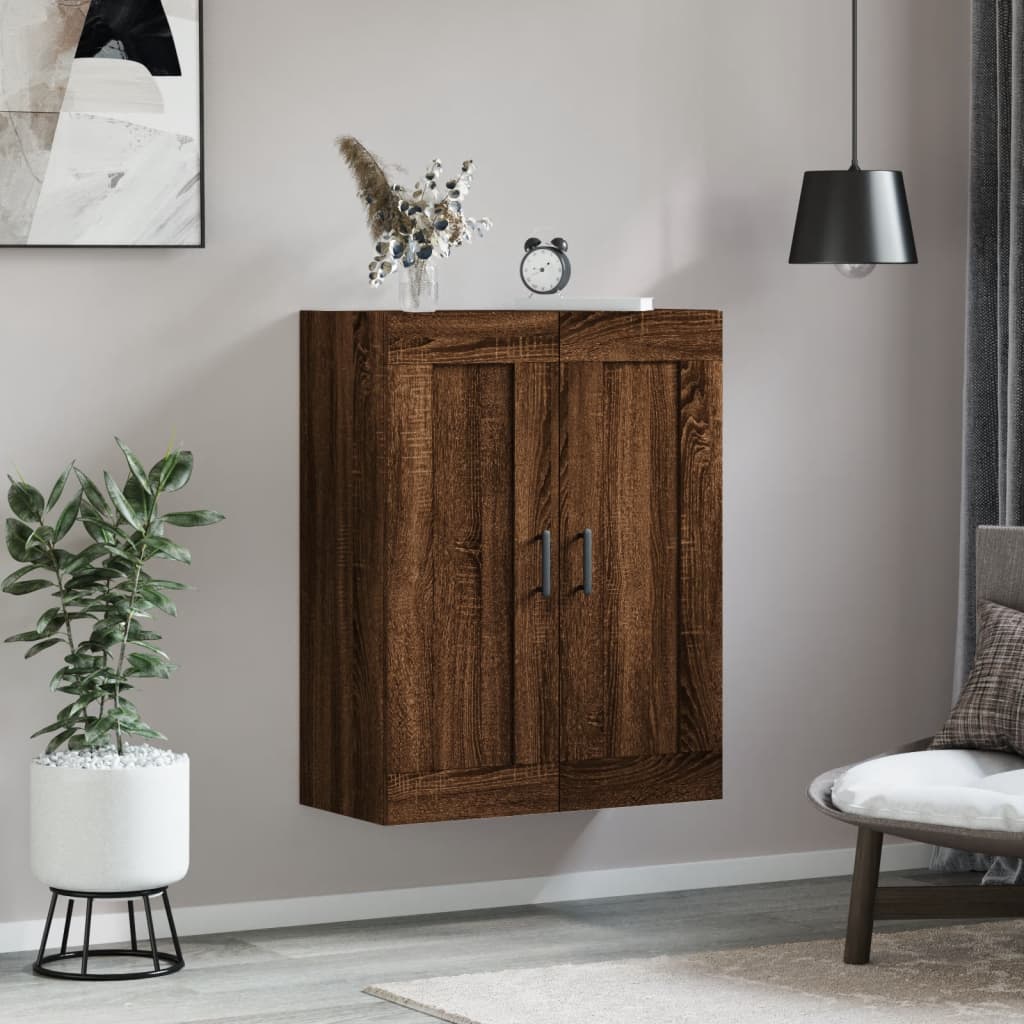 Wall Mounted Cabinet 69,5x34x90 cm Engineered Wood Brown oak
