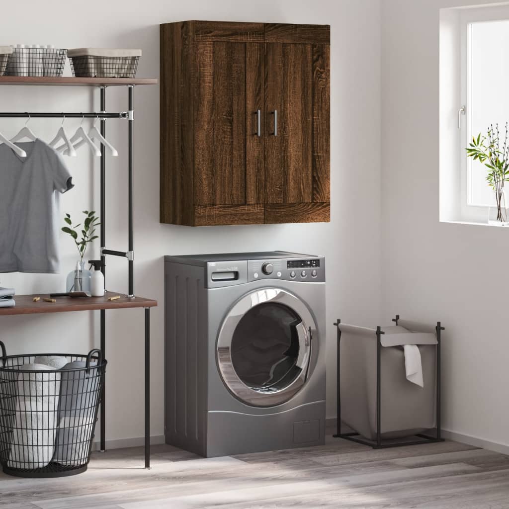 Wall Mounted Cabinet 69,5x34x90 cm Engineered Wood Brown oak
