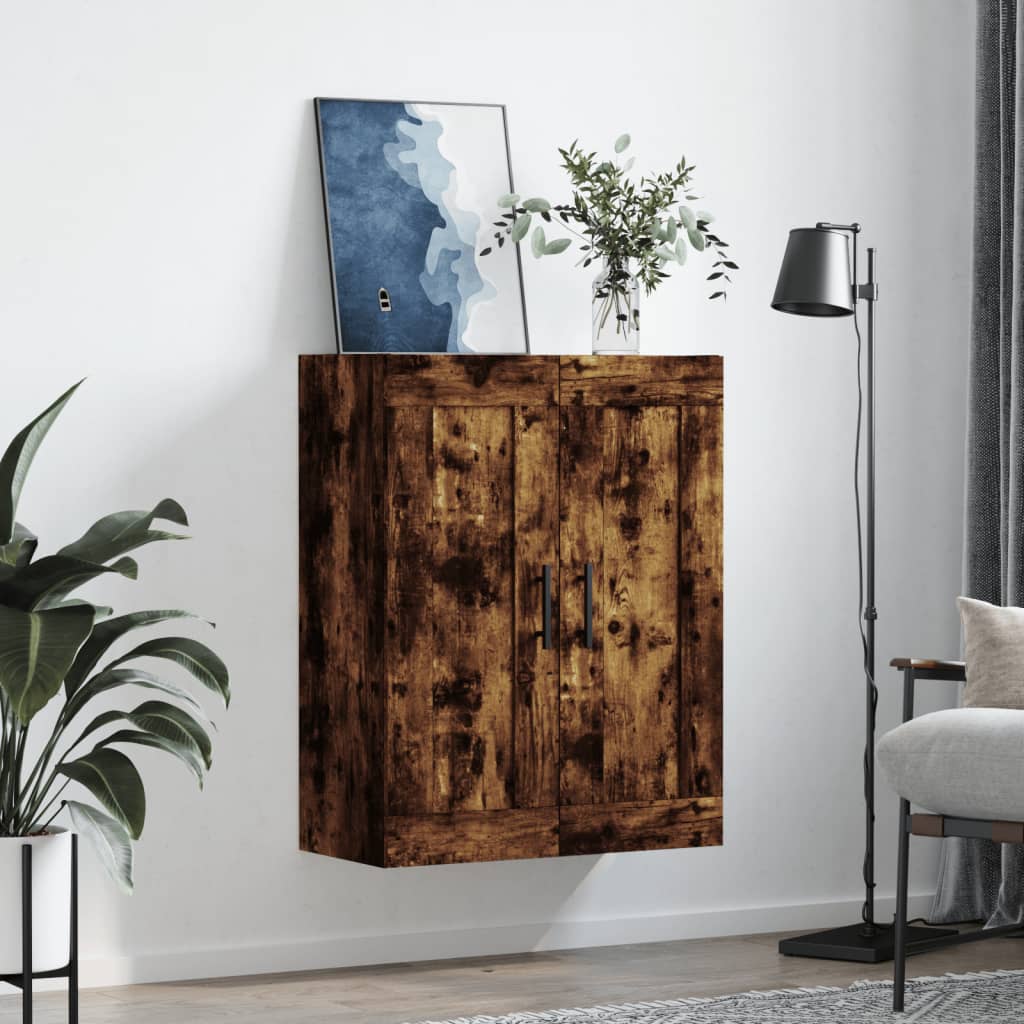 vidaXL Wall Mounted Cabinet Smoked Oak 69.5x34x90 cm Engineered Wood