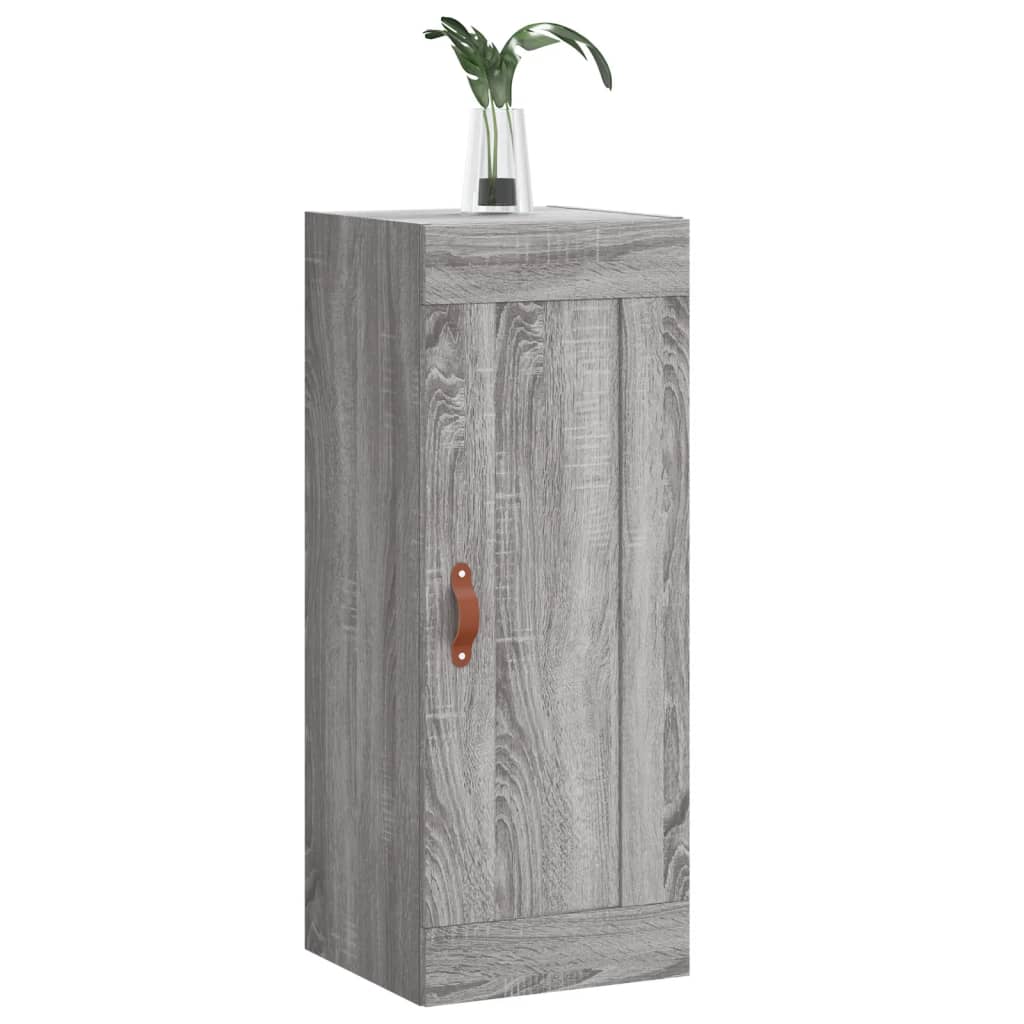 vidaXL Wall Mounted Cabinet Grey Sonoma 34.5x34x90 cm Engineered Wood