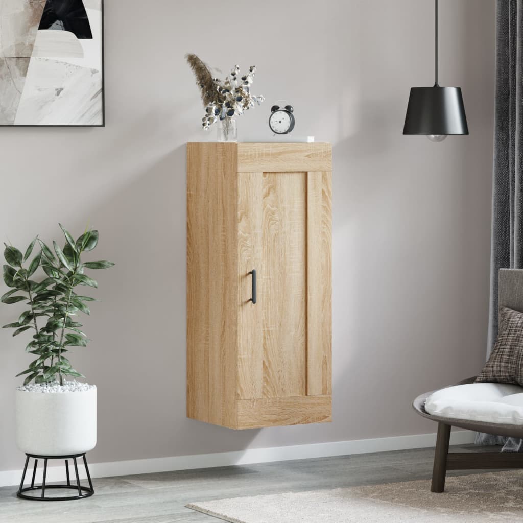 vidaXL Wall Mounted Cabinet Sonoma Oak 34.5x34x90 cm Engineered Wood