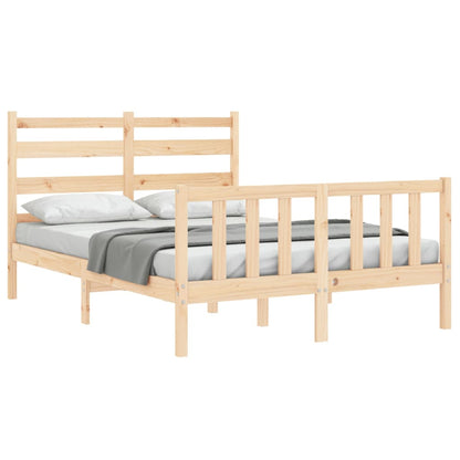 vidaXL Bed Frame with Headboard 140x190 cm Solid Wood