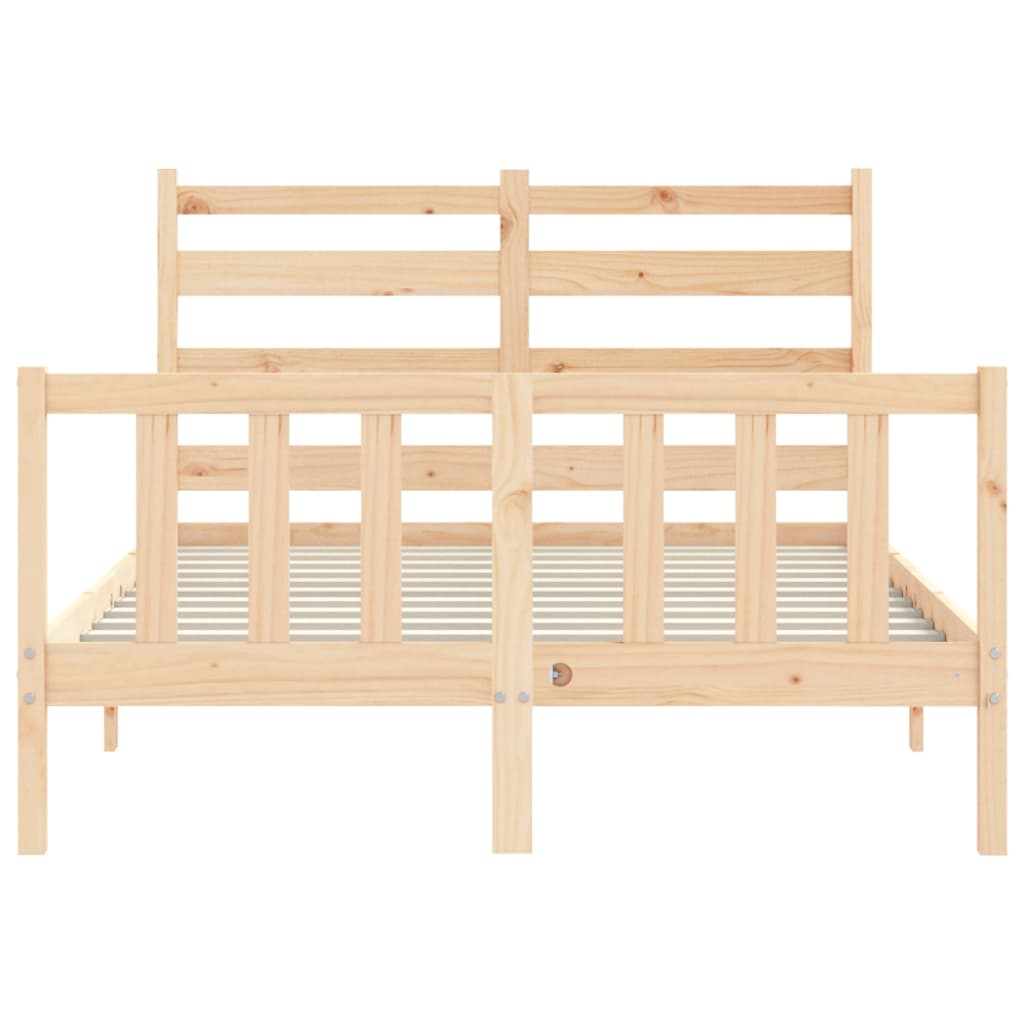 vidaXL Bed Frame with Headboard 140x190 cm Solid Wood