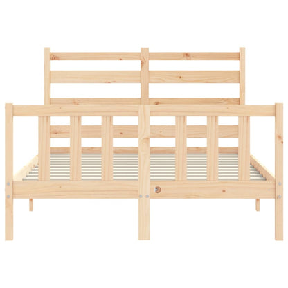 vidaXL Bed Frame with Headboard 140x190 cm Solid Wood