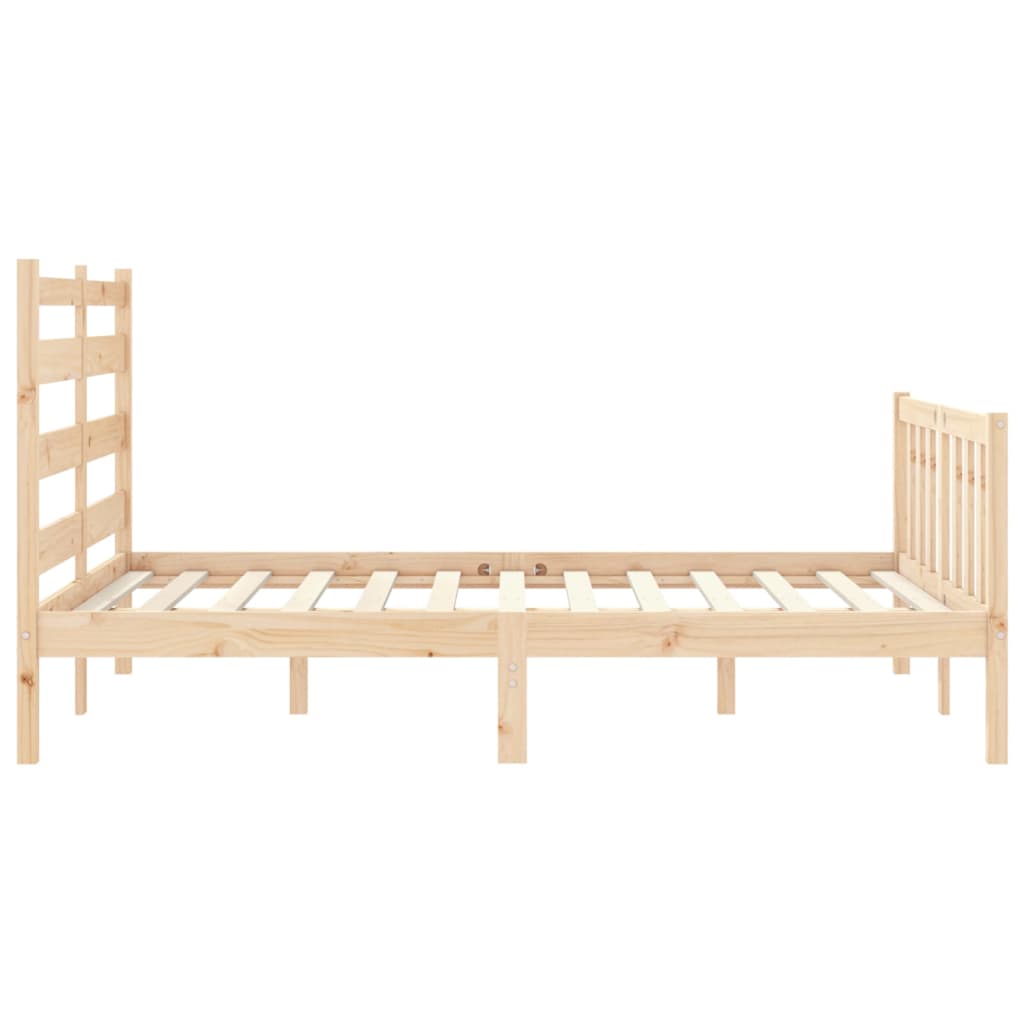 vidaXL Bed Frame with Headboard 140x190 cm Solid Wood