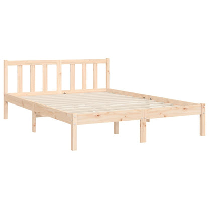 vidaXL Bed Frame with Headboard 140x190 cm Solid Wood