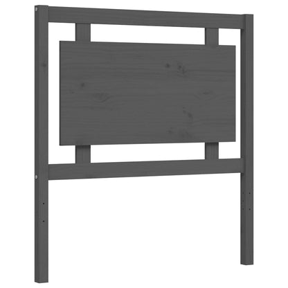 vidaXL Bed Frame with Headboard Grey 100x200 cm Solid Wood