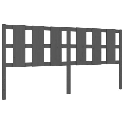 vidaXL Bed Frame with Headboard Grey 180x200 cm Super King Solid Wood