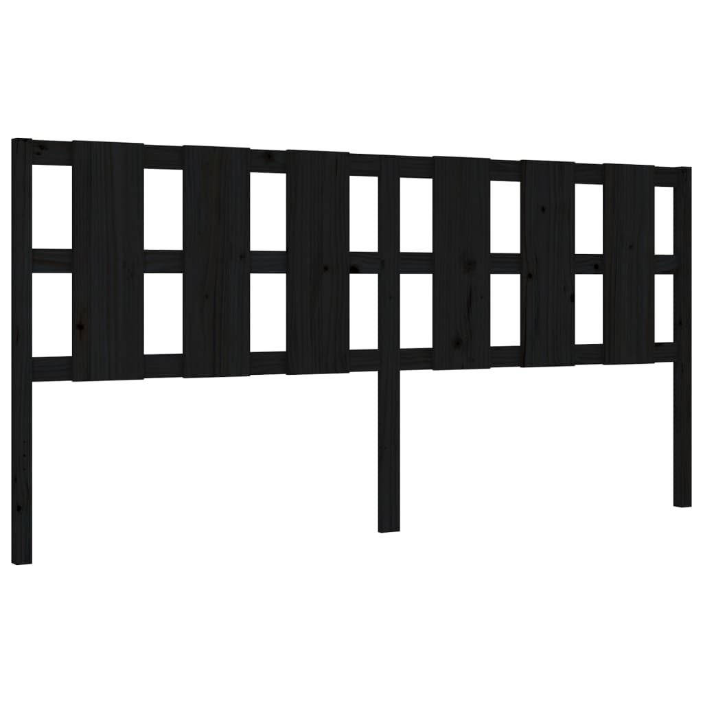 vidaXL Bed Frame with Headboard Black 200x200 cm Solid Wood