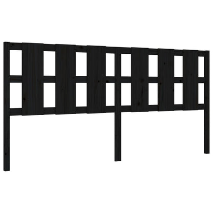 vidaXL Bed Frame with Headboard Black 200x200 cm Solid Wood