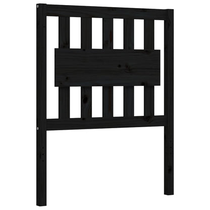 vidaXL Bed Frame with Headboard Black Small Single Solid Wood