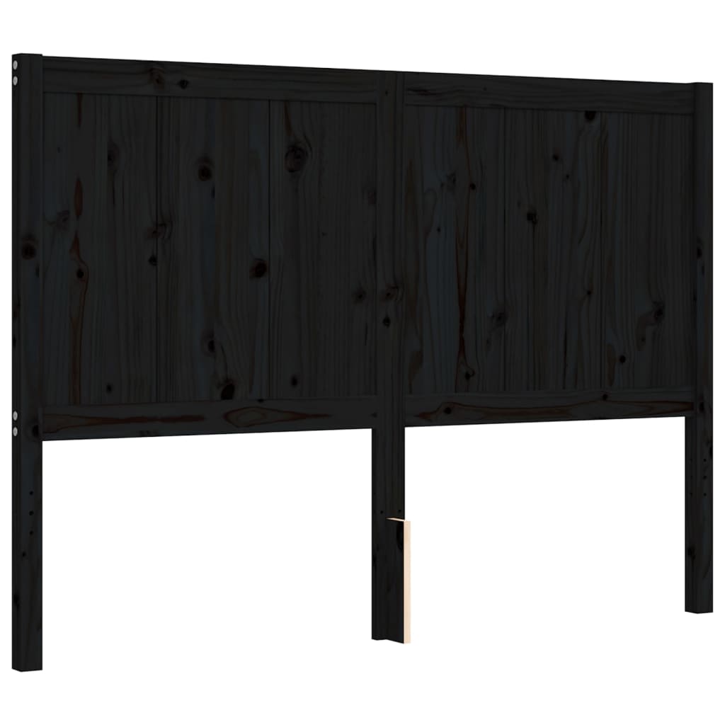 vidaXL Bed Frame with Headboard Black 120x200 cm Solid Wood