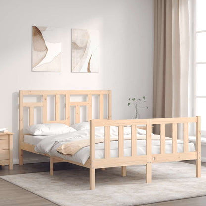 Bed Frame without Mattress Solid Wood Pine Length 200 cm Natural 140 cm
