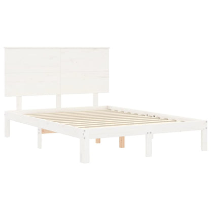 Bed Frame without Mattress Solid Wood Pine Length 200 cm White 120 cm