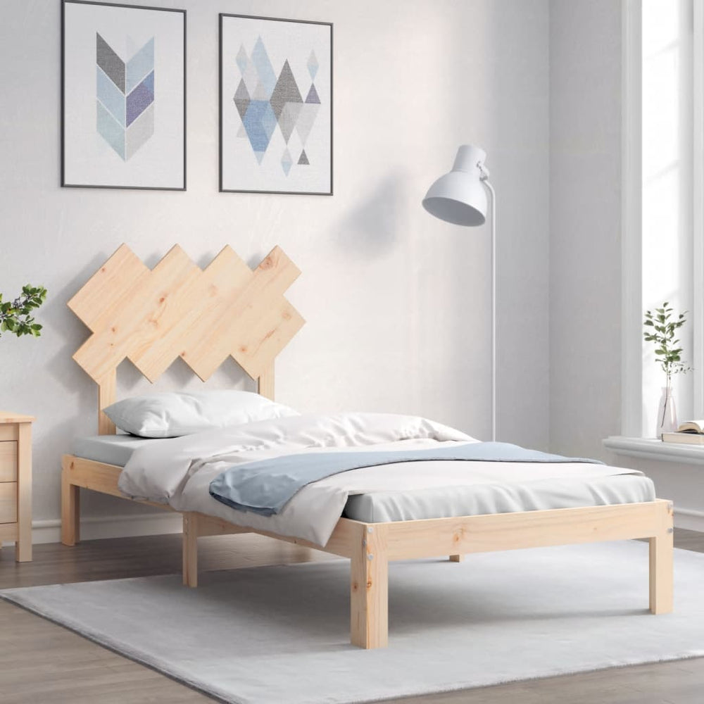 vidaXL Bed Frame without Mattress Solid Wood Pine Length 200 cm Natural