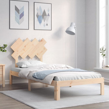 Bed Frame without Mattress Solid Wood Pine Length 200 cm Natural 90 cm