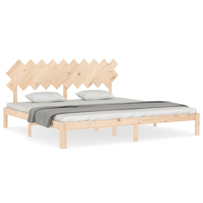 Bed Frame without Mattress Solid Wood Pine Length 200 cm Natural 200 cm