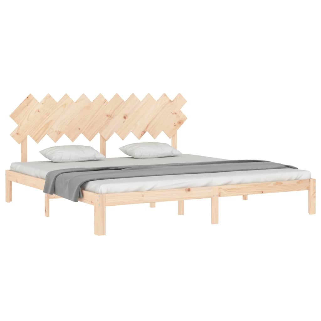 Bed Frame without Mattress Solid Wood Pine Length 200 cm Natural 200 cm