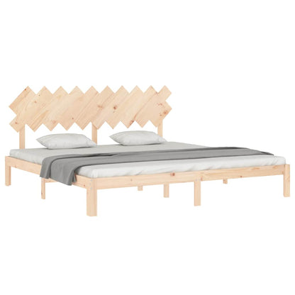 Bed Frame without Mattress Solid Wood Pine Length 200 cm Natural 200 cm