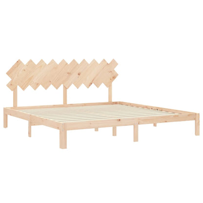 Bed Frame without Mattress Solid Wood Pine Length 200 cm Natural 200 cm