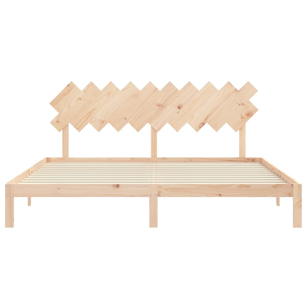Bed Frame without Mattress Solid Wood Pine Length 200 cm Natural 200 cm