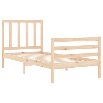 vidaXL Bed Frame with Headboard 100x200 cm Solid Wood