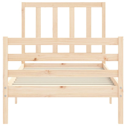 vidaXL Bed Frame with Headboard 100x200 cm Solid Wood