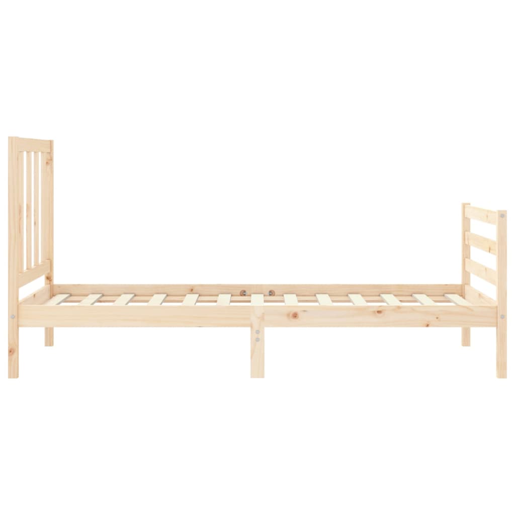 vidaXL Bed Frame with Headboard 100x200 cm Solid Wood