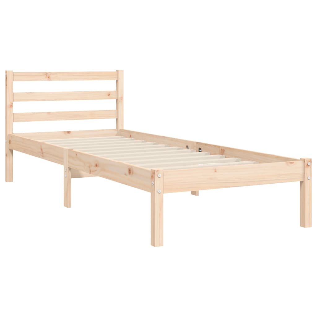 vidaXL Bed Frame with Headboard 100x200 cm Solid Wood