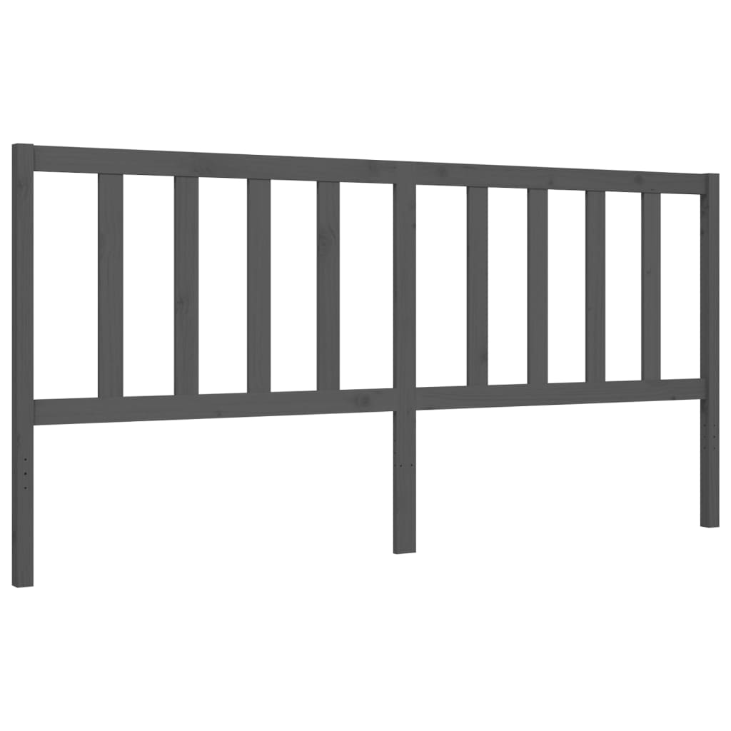 vidaXL Bed Frame with Headboard Grey 200x200 cm Solid Wood